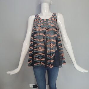 Anthropologie Akemi and Kin Kalila Embroidered Mesh Tank, GUC, Size M